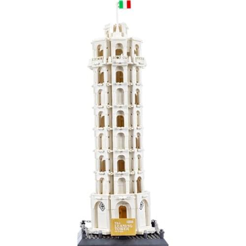 1392pcs Great Architecture Series Leaning Tower of Pisa Italy Building Blocks Brick Toy 8012