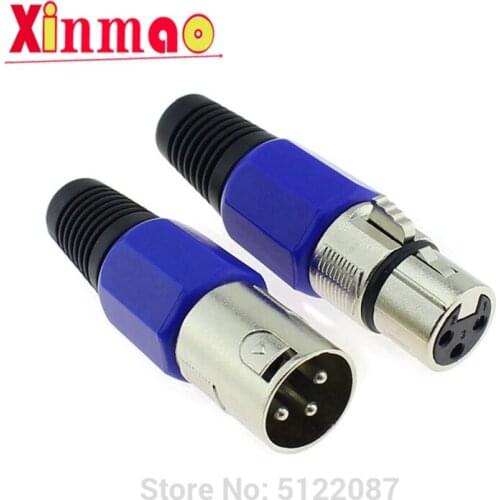 2PCS Rui type three core XLR head (male) faucet 3-core XLR male Canon male female pair wiring all copper wire
