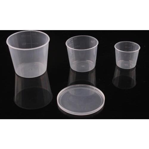 3pcs/lot 150/90/40ml Plastic Measuring Cups With Cover Fishing Bait Measuring Cup Fresh Water Fishing Measure Tackle Accessories