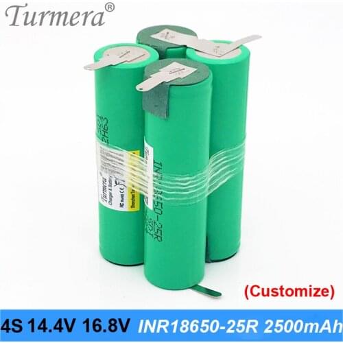 4s battery pack 18650 2500mah battery 25R 18650 20a battery 16.8v 14.4v welding battery for screwdriver tool customized