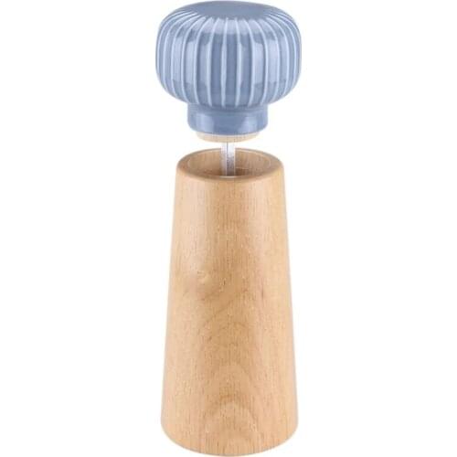 Wooden Pepper Mill Spice Mills Handheld Seasoning Salt Grinder Bottle Adjustable Pepper Shakers Ceramic Core Kitchen BBQ Tools