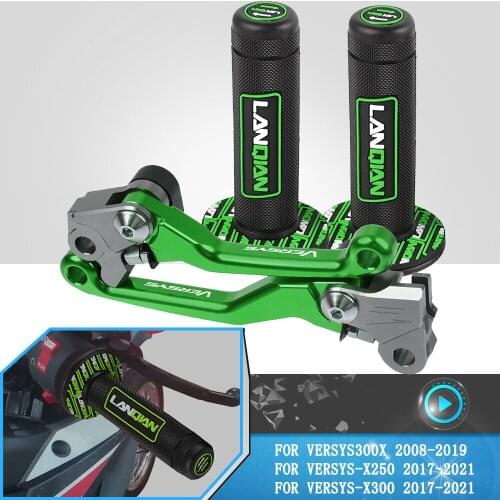 For Kawasaki Z300 VERSYS300X 2008-2019 Motocross Handlebar Grips Brake Clutch Levers Versys-X 250/300 2017 2018 2019 2020 2021
