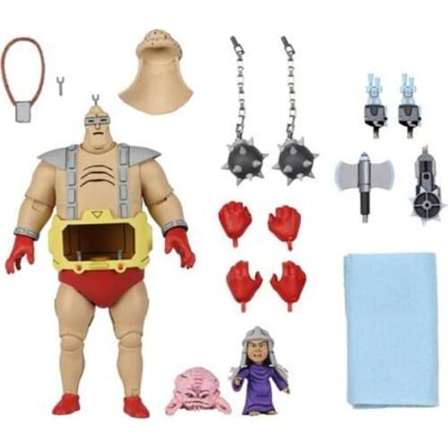 Original NECA Shredder villain Krang Turtles Animi Version Big Boss Classic Movable Action Figure Toys