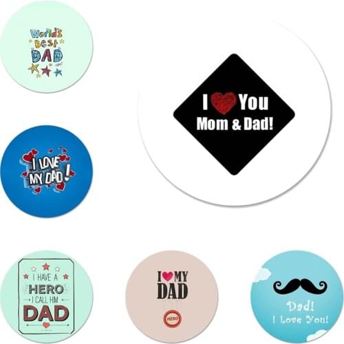 I love my best dad Solid Color Icons Pins Badge Decoration Brooches Metal Badges For Backpack Decoration