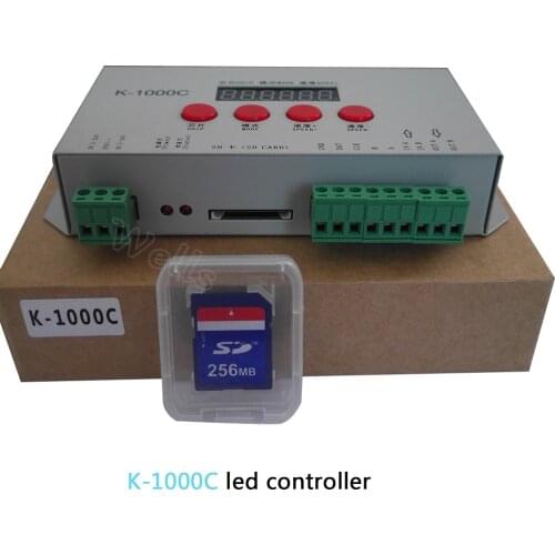 Pixels Program Controller Free shipping K-1000C (T-1000S Updated) controller WS2812B,WS2811,APA102,2813 LED 2048 DC5-24V