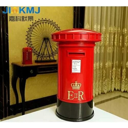 Creative personality, retro post box lamp, charging desk lamp, touch touch, dimming LED light, deposit box, large code deposit