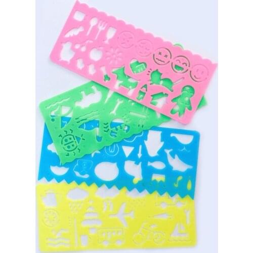 4pcs/pack New Kawaii Sewing Ruler Childrens Drawing Template Office School Accessories Ruler Four Piece In One Set
