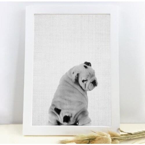 English Bulldog Nursery Wall Art Canvas Poster Prints Dog Lovers Gifts , Funny Dog Butt Photo Art Painting Home Wall Decor