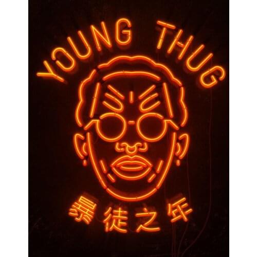 Neon Signs for Young Thug Year Neon Bulb sign Head Restaurant Handcraft Lamp Advertise Recreational Bar Handmade Poke glass TUBE