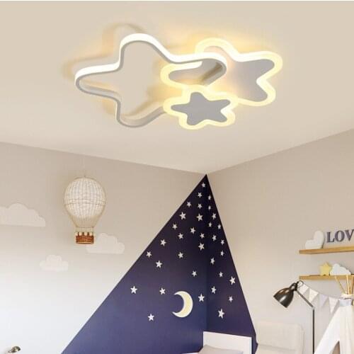 New modern childrens room bedroom cartoon style LED ceiling lamp star-shaped creative living room bedroom lighting lamp