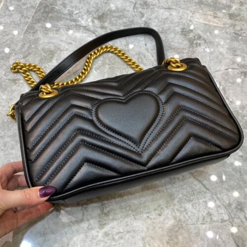 New 2021 Classic Fashion Heart design Flap Bag High Grade Genuine Leather Luxury Handbag women Crossbody Bag