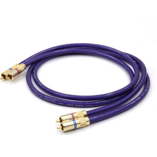 Pair Van den Hul MC-SILVER IT 65 RCA hifi audio cable RCA extension interconnect cable with Gold plated RCA plug