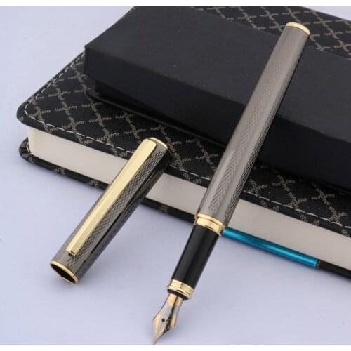 Gun gray Fountain Pen Textured waves METAL Fashion NEW Golden M Stationery Office school supplies Writing