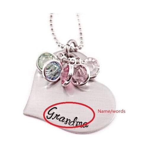 Personalized name or words Necklace Engraved Jewelry Heart Necklace Gift Personalized Necklace N287