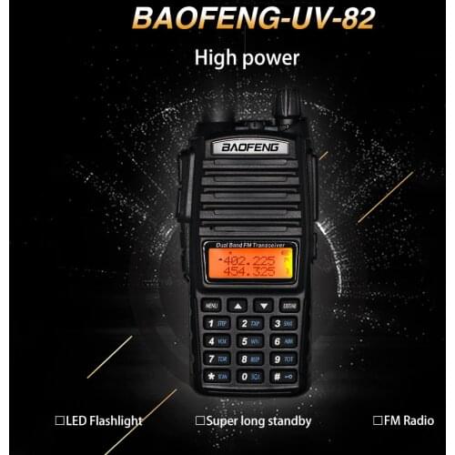 Baofeng UV-82 Walkie Talkie 8W High Power UV82 Portable Ham CB Radio Station UV82 Dual PTT VHF UHF Transceiver 10KM Two way Radi