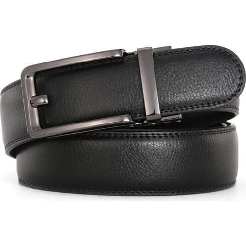 Adjustable Ratchet Men Belts Luxury Business Design Automatic Alloy Buckle Cow Leather Belt for Men 3.5cm