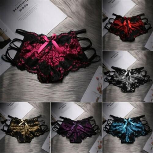 Sexy Women Lace Panties Briefs Intimates Transparent Hollow Out Underwear Lingerie Knickers Thongs G-String