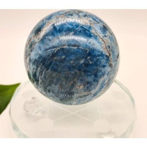 Natural Blue Apatite Ball Sphere Quartz Crystal Mineral Healing For Home Decoration Gift