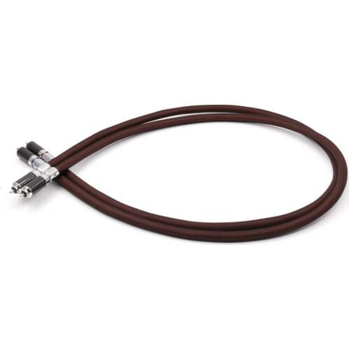 Pair 6N 99.999% 5N Pure Copper RCA Interconnect Cable with Carbon Fiber RCA Comnnector Plug