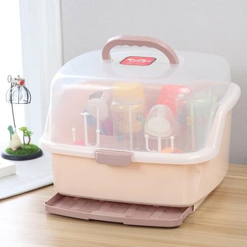 Baby Feeding Bottle Drying Rack Newborn Multifunctional Bottle Storage Box Baby Bottle Holder Drain and Tableware Cupboards