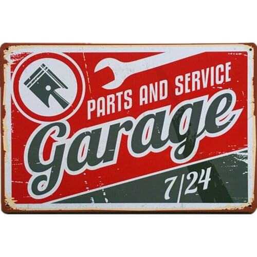 Vintage Metal Sign Parts And Service Garage Signs For Men Home Decor Tin Art Decor