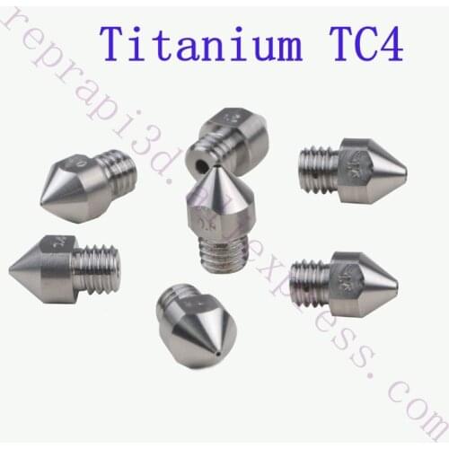 5pcs Titanium Alloy All Metal Hotend MK8 Nozzle M6 thread for CR10 Creality CR-10 Ender 3 MK8 Mk9 extruder 3D Printer use