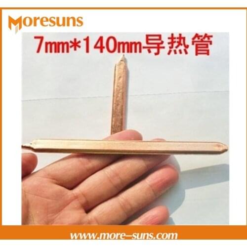 Free ship 2pcs/lot 7mm*140mm DIY laptop PC Heat sink radiator cooling cooler brass Flat copper pipe ,pure copper tube
