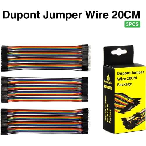 Free shipping ! 3PCS Keyestudio Dupont line jumper wire Dupont cable 20cm M-F &M-M & F-F for Arduino Starter DIY Projects