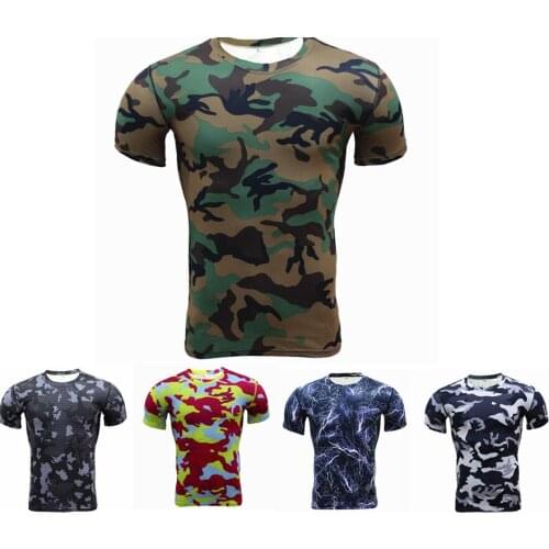 Quick Dry Man T-shirt for Outdoor Camouflage T-shirt for Running Gym Clothes Fitness T-shirt