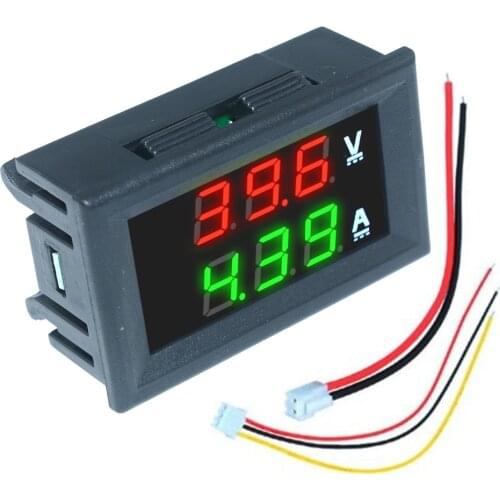 Mini Digital Voltmeter Ammeter DC 100V 10A Panel Amp Volt Voltage Current Meter Tester Blue Red 、Red green Dual LED Display