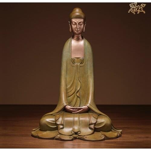 Asia Thailand home altar high grade decorative buddha statue efficacious Talisman buddha BLESS family safe health bronze statue