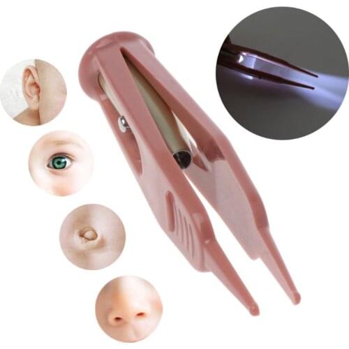 Baby Flashlight Dig Booger Clip Infants Clean Ear Nose Navel Visible Safety Tweezers Safe Forceps Cleaning Supplies