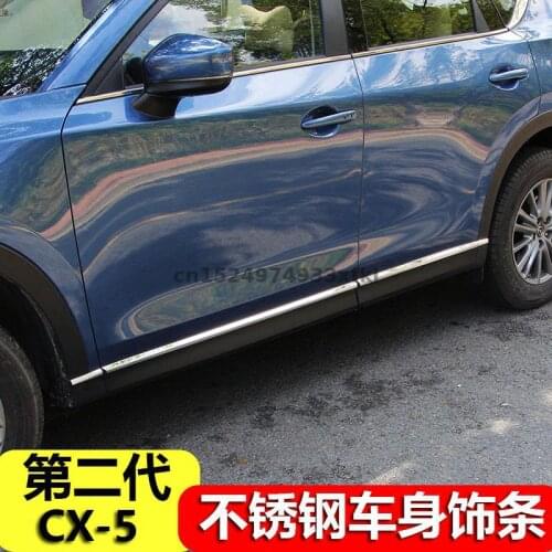 For Mazda CX-5 2017-2020 Nowy! Korpus ze stali nierdzewnej boczne listwy boczne dekoracja drzwi dla drugiej generacji