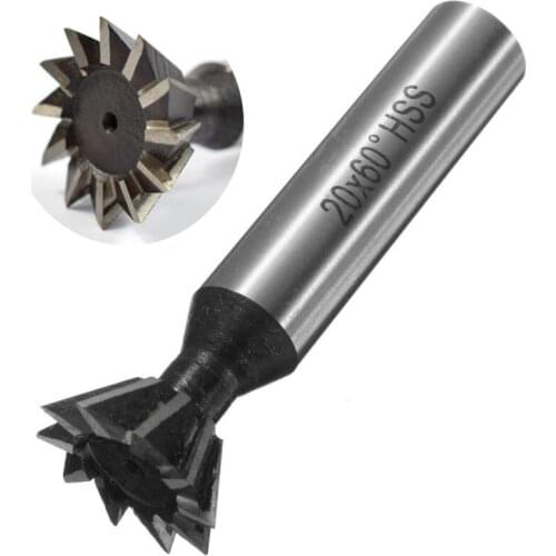 20/30mm 60 Degree HSS Straight Shank HSS Dovetail Milling Cutter End Mill Smooth Cutting Groove Milling High Speed Steel Tool
