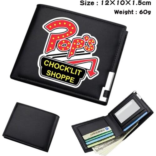 Riverdale Short Student PU Wallet Bifold Otaku Purse Photo Passcard Card Holder Note Compartment Mens Womens Black Wallet