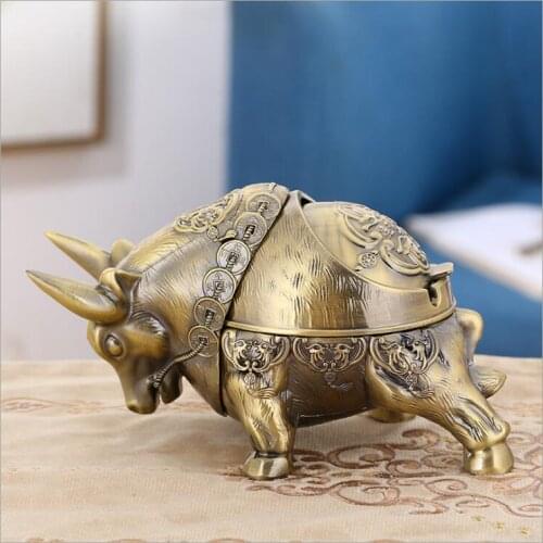Creative Metal Cow Smoking Tray with Lids Ashtry Cendrier Smoke Accesoires Gift For Boyfriend YHG043