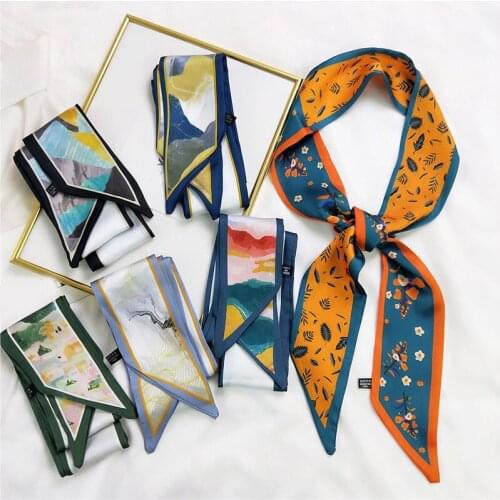 Korean-Style Small Silk Scarf WomenS Four Seasons Narrow Fashion Long Strip Arm Bag Ribbon Neckerchief Small Ribbon