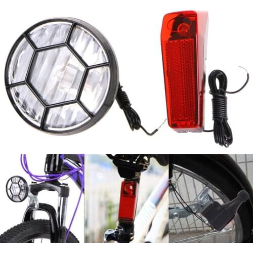 Motorized Bike Bicycle Friction Generator Dynamo LED Head Tail Light Accessories