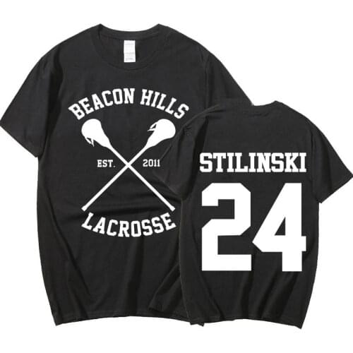 Teen Wolf T Shirt Men Stilinski 24 Lahey McCall T-shirts Sweatshirt Male Print Tee Shirt Mens T Shirts Hip Hop Tops Streetwear