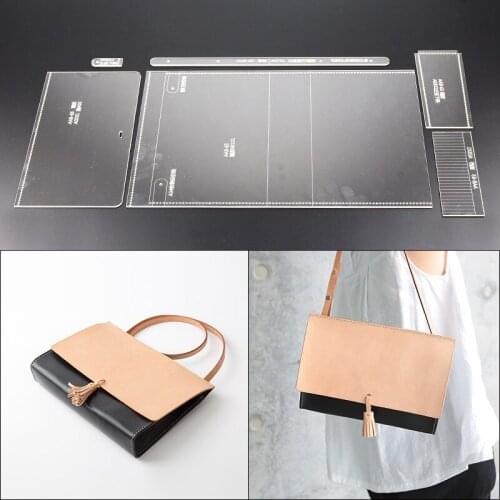 DONYAMY 1 Set Womens Single Shoulder Bag Acrylic Template Leather Pattern Set Craft Hobby
