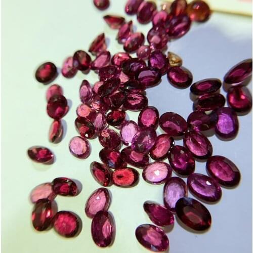 Natural Garnet Round Oval Heart Shaped Water Drop Loose Gemstone Jewelry DIY Ring Pendant Bracelet Earring Valet Inlay