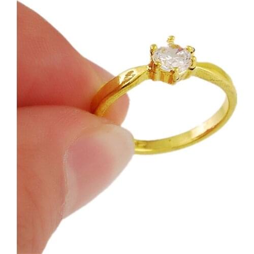 Gold Color Wedding Round CZ Zircon Fashion Jewelry Ring Bands New Jewelry For Women Bague Anillos R028