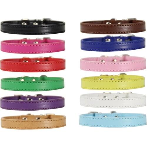 XXS-XL Small Dog Collar Leather Puppy Collar Chihuahua Bulldog Pitbull Pet Collar For For Small Medium Large Dog Cat Collars