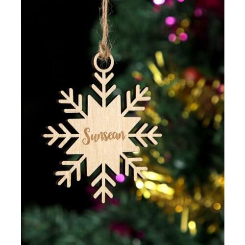 Personalized Snowflake Wood Christmas Ornaments DIY Wooden Christmas Crafts Ornament Making Supplies,Christmas Ornaments Gifts
