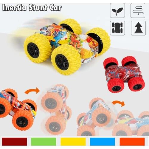 Childrens Day Gift Children Toy Car Inertia-Double Side Stunt Graffiti Car Off Road Model Car Vehicle Kids Toy Gift
