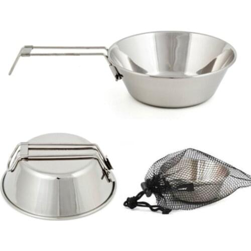 300ML Camping Bowl Folding Bowl With Mesh Storage Bag On For Outdoor Hiking Picnic Tableware Can Hold Boiling Water