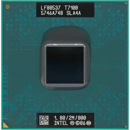Intel CPU laptop Core 2 Duo T7100 CPU 2M Socket 479 Cache/1.8GHz/800/Dual-Core Laptop processor