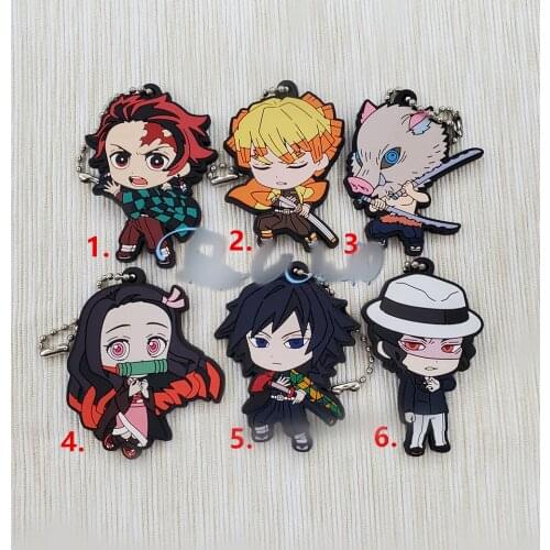 Demon Slayer rubber keychain Key Ring Race Straps cosplay