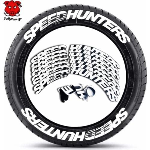 Car Tire Decals Car Tuning Universal 3D Permanent PVC joined Tire Decor Stickers SPEEDHUNTERS Label Letters for 4 Tires