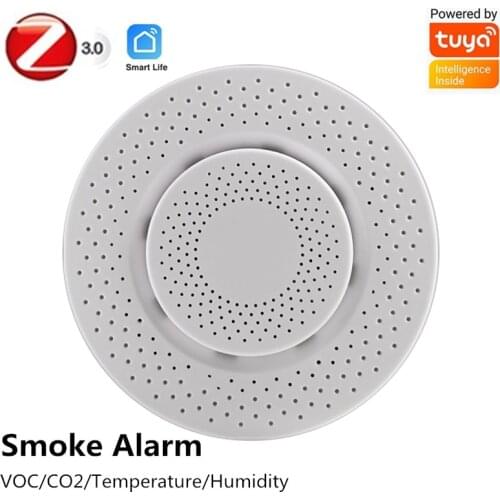 Tuya Zigbee 3.0 Smart Alarm Detector Smoke Formaldehyde VOC Carbon Dioxide Temperature Humidity Sensor Automation Alarm Detector